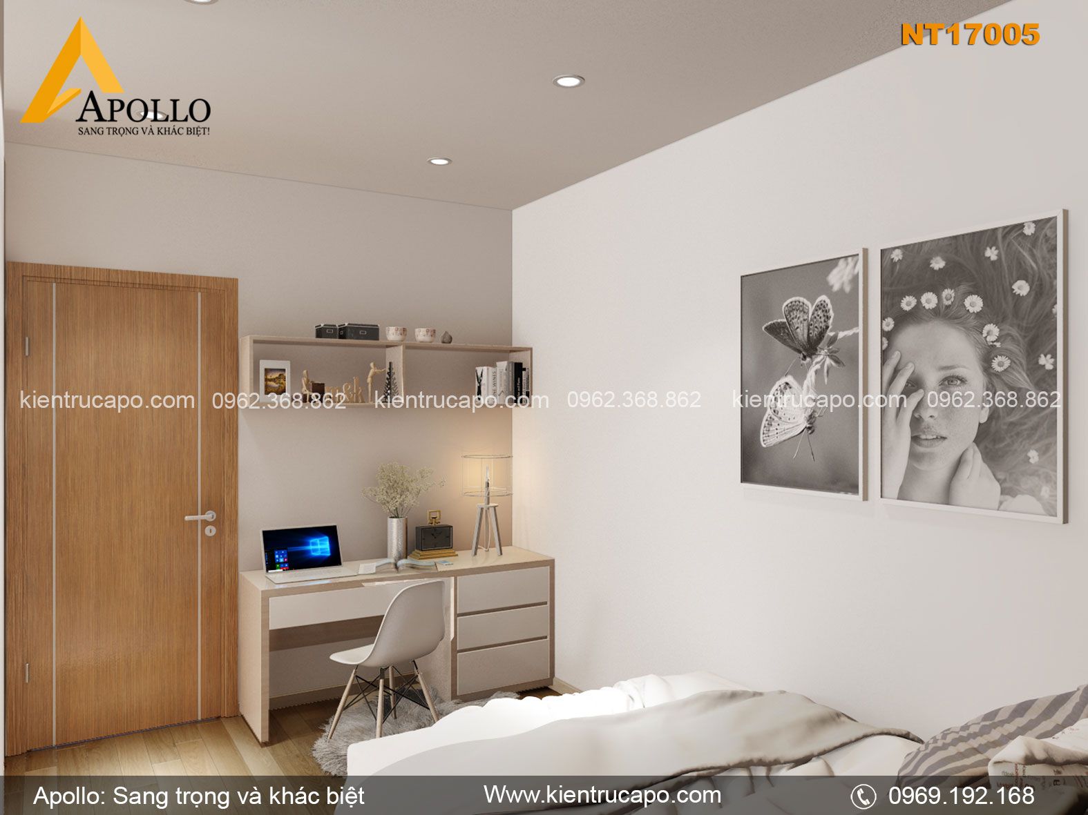 Mẫu thiết kế chung cư hiện đại đơn giản (NT17005)